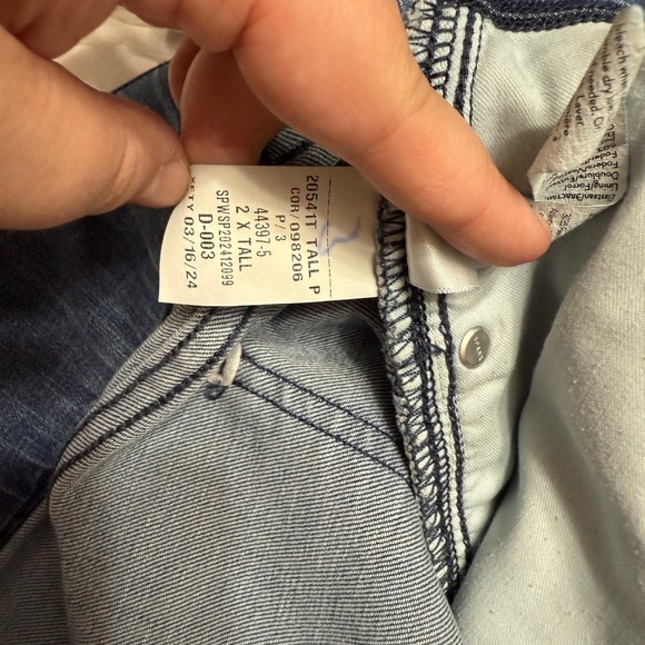 Spanx Womens Blue Denim Pull On Wide Leg Jeans Plus Size 2X Tall Shaping Stretch - Picture 6 of 6